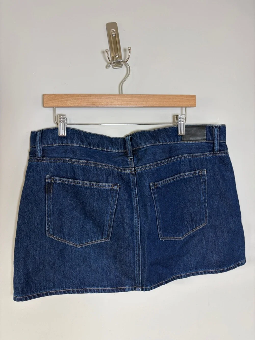 Paige Ryder Skirt Dark Wash Michiru Relaxed Fit Raw Hem Sz 32 NEW - Picture 4 of 11